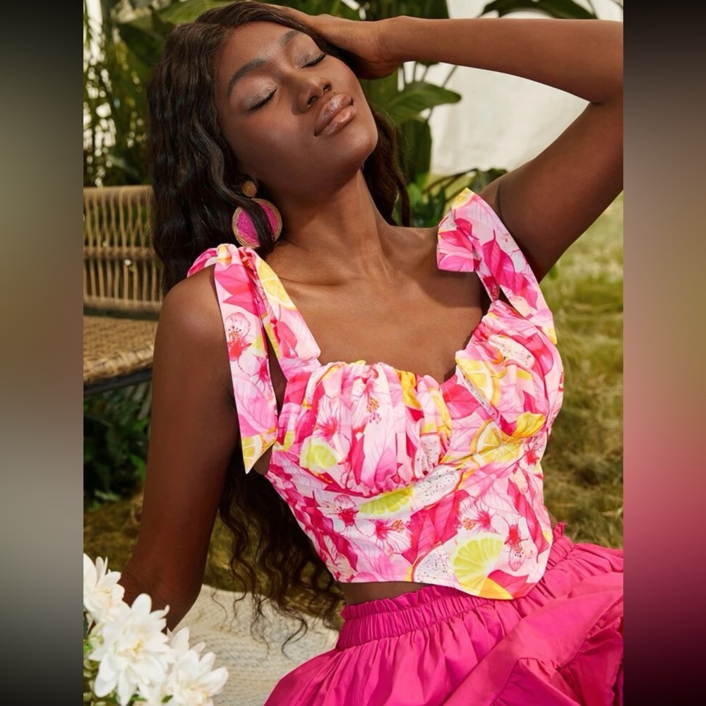 Lemon and Floral Top